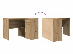 Hot Clicnbuy Escritorio de Esquina con cajón Roble artisan 102 x 50 x 75 cm Marru00f3n