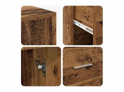 Best Clicnbuy Escritorio de Esquina con cajón Madera vieja 102 x 50 x 75 cm Marru00f3n