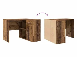 Best Clicnbuy Escritorio de Esquina con cajón Madera vieja 102 x 50 x 75 cm Marru00f3n
