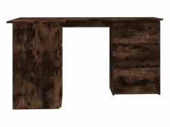 New Clicnbuy Escritorio de esquina contrachapada roble ahumado 145x100x76cm Marru00f3n