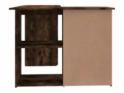 New Clicnbuy Escritorio de esquina contrachapada roble ahumado 145x100x76cm Marru00f3n