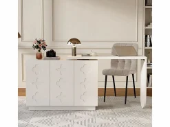Best Escritorio de esquina extensible - con 3 puertas en MDF - función giratoria - - 110x40x75cm Mesa De Ordenador