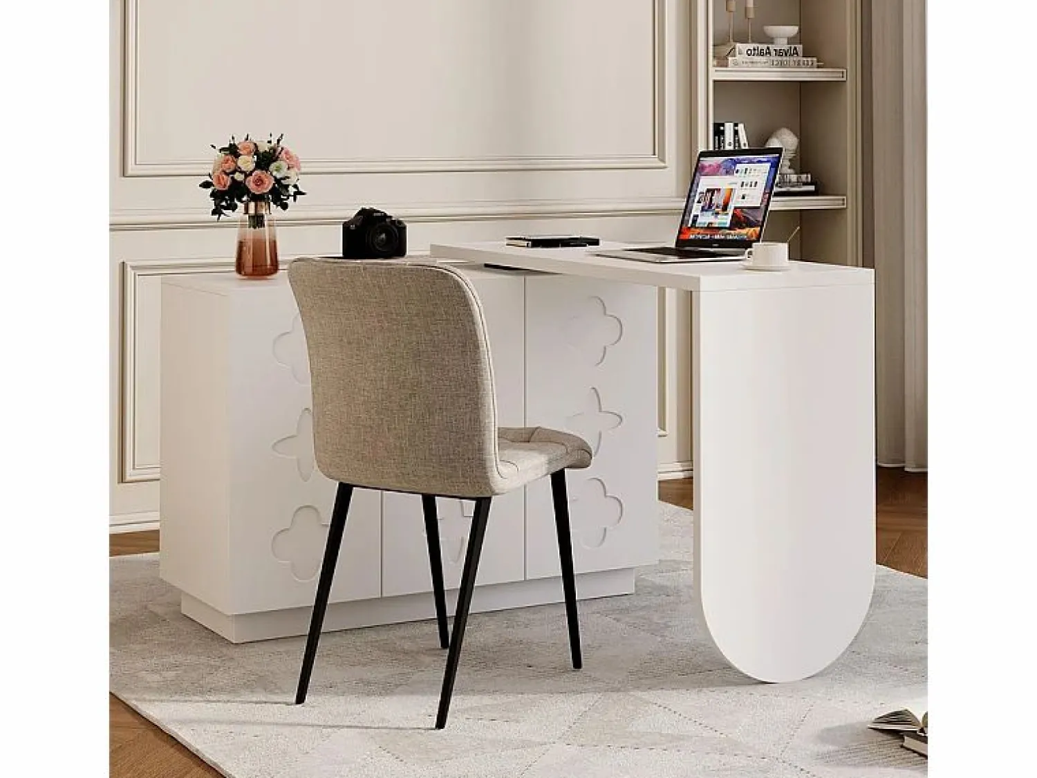 Best Escritorio de esquina extensible - con 3 puertas en MDF - función giratoria - - 110x40x75cm Mesa De Ordenador