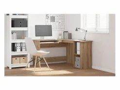 Clicnbuy Escritorio de esquina madera contrachapada 120x140x75 cm