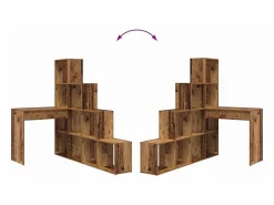 New Clicnbuy Escritorio de Esquina Madera vieja 101.5 x 149.5 x 149.5 cm Marru00f3n