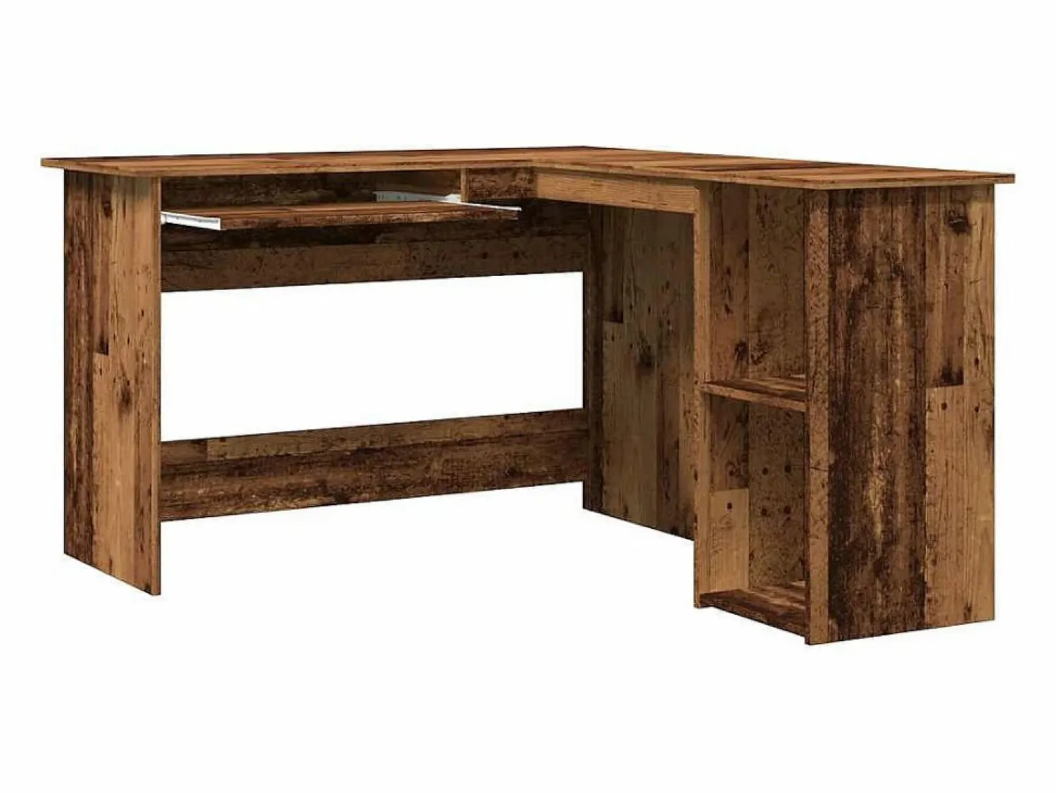 Clicnbuy Escritorio de esquina madera contrachapada madera vieja