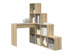 Clearance Clicnbuy Escritorio de Esquina Roble Sonoma 101.5 x 149.5 x 149.5 cm Marru00f3n