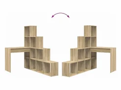 Clearance Clicnbuy Escritorio de Esquina Roble Sonoma 101.5 x 149.5 x 149.5 cm Marru00f3n