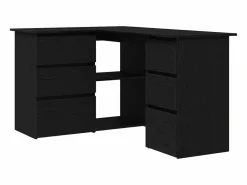 New Clicnbuy Escritorio de Esquina Roble 145 x 100 x 76 cm Negro