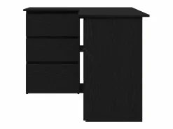 New Clicnbuy Escritorio de Esquina Roble 145 x 100 x 76 cm Negro