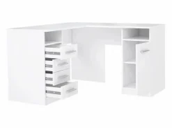 Escritorio de esquina TOLEDE con 1 puerta y 4 cajones - - L 125 x P 125 x H 75 cm