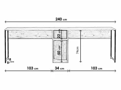 Concept-Usine Escritorio de madera con nichos KILI