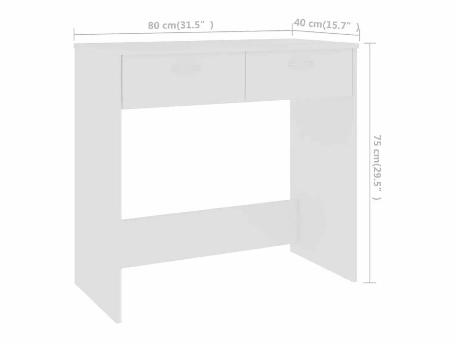 Clicnbuy Escritorio de madera contrachapada 80x40x75 cm