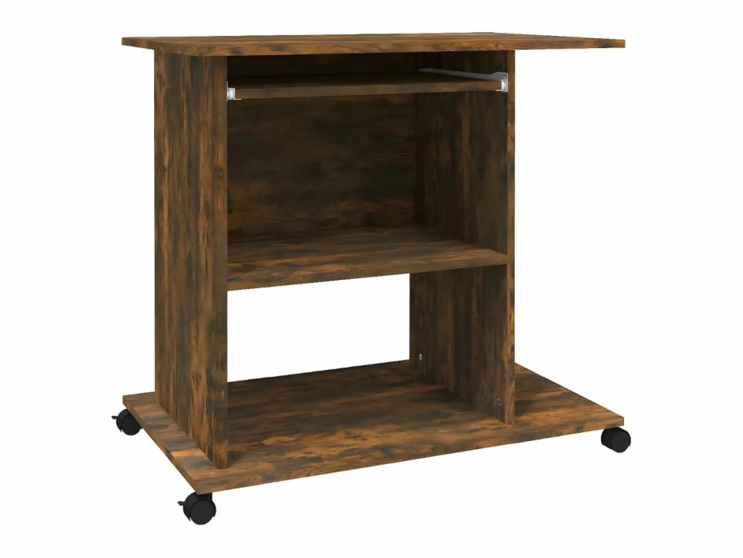 Clicnbuy Escritorio de madera contrachapada roble ahumado 80x50x75 cm