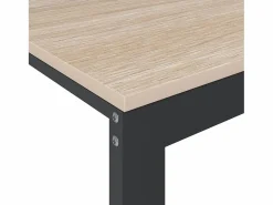 Hot Escritorio de madera de ingeniería negro y roble 110x60x73 cm ES409733 Marru00f3n