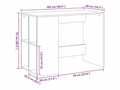 Clicnbuy Escritorio de madera de ingeniería 102x50x75 cm