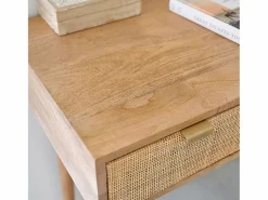 BERAH GETAH Escritorio de madera de mango maciza y rejilla