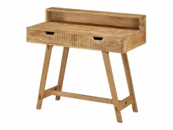 Outlet vidaxl Escritorio de madera de mango rugosa 100x45x90 cm Color natural claro