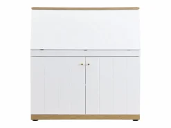 Vente-unique Escritorio de mdf color blanco y natural - DUTASI