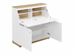 Vente-unique Escritorio de mdf color blanco y natural - DUTASI