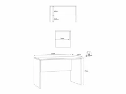 Escritorio de oficina de estudio de trabajo inteligente de diseño moderno Simply 120 - Gris