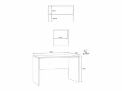 Escritorio de oficina de estudio de trabajo inteligente de diseño moderno Simply 120 - Gris