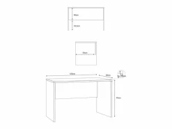 Escritorio de oficina de estudio de trabajo inteligente de diseño moderno Simply 120 - Gris