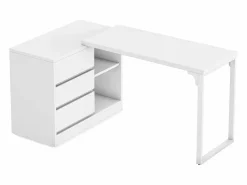 Escritorio de oficina en forma de L con cajones y estanterías, escritorio de esquina reversible Mesa De Ordenador