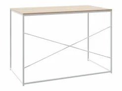 Discount Escritorio de ordenador aglomerado blanco y roble 110x60x70 cm Mesa De Ordenador