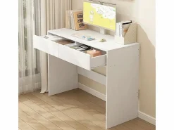 ESCRITORIO DE ORDENADOR MODERNO CON 2 CAJONES MESA DE TOALET 100 CM