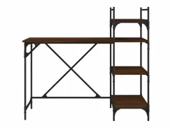 Clicnbuy Escritorio de ordenador con estantes roble marrón 120x47x109 cm