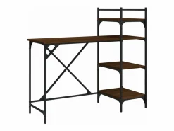 Clicnbuy Escritorio de ordenador con estantes roble marrón 120x47x109 cm