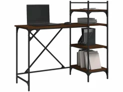 Sale Escritorio de ordenador con estantes roble marrón 120x47x109 cm ES262100 Mesa De Ordenador