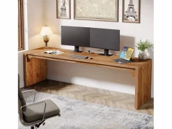 Hot Tribesigns Escritorio de ordenador de 180 cm de largo, escritorio de madera extra largo para puesto de trabajo Marru00f3n