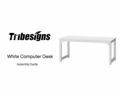 Best Tribesigns Escritorio de ordenador moderno, 160 x 80 cm, Gran escritorio, Mesa de ordenador, Escritorio de estudio, Puesto de trabajo para oficina en casa, Rústico/Negro Marru00f3n