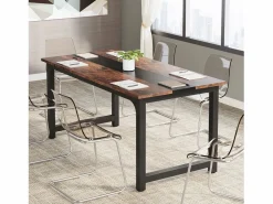 Best Tribesigns Escritorio de ordenador moderno, 160 x 80 cm, Gran escritorio, Mesa de ordenador, Escritorio de estudio, Puesto de trabajo para oficina en casa, Rústico/Negro Marru00f3n