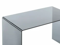 Clearance Vente-unique Escritorio de vidrio templado ahumado en color negro - ELSTRON Transparente / Negro