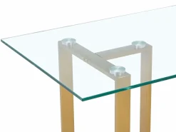 Best Vente-unique Escritorio de vidrio templado acero inoxidable transparente y dorado - NILESA de Pascal Morabito Transparente / Dorado