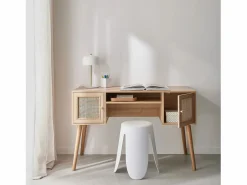 Outlet Escritorio decoración madera con 2 puertas natural Escritorio Tradicional