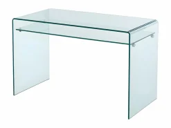 Hot Vente-unique Escritorio design con un estante de cristal templado curvado STILEOS Transparente