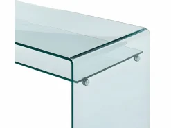 Hot Vente-unique Escritorio design con un estante de cristal templado curvado STILEOS Transparente