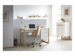Sale Miliboo Escritorio diseño 3 cajones mate ARMEL Blanco