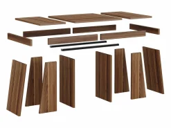 Outlet Escritorio ejecutivo de 140 cm, escritorio de oficina doméstica de estilo moderno del siglo XX con base de doble trapecio Mesa De Ordenador