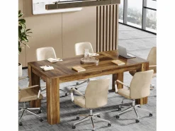 Discount Tribesigns Escritorio ejecutivo de 160 cm, gran escritorio de oficina para computadora, simple mesa de trabajo para escribir Marru00f3n