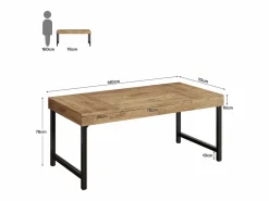 Best Escritorio ejecutivo industrial de 140 cm para oficina en casa, escritorio de computadora portátil rústico y sencillo Mesa De Ordenador