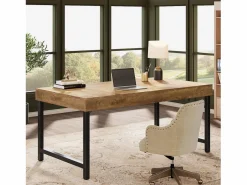 Best Escritorio ejecutivo industrial de 140 cm para oficina en casa, escritorio de computadora portátil rústico y sencillo Mesa De Ordenador