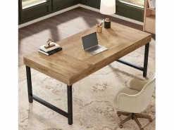 Best Escritorio ejecutivo industrial de 140 cm para oficina en casa, escritorio de computadora portátil rústico y sencillo Mesa De Ordenador