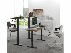Outlet Escritorio eléctrico regulable en altura, estructura de hierro, diseño moderno, color y natural (140x70x72-116cm) Mesa Gaming