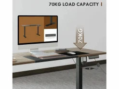 Outlet Escritorio eléctrico regulable en altura, estructura de hierro, diseño moderno, color y natural (140x70x72-116cm) Mesa Gaming