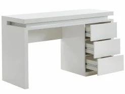 Vente-unique Escritorio EMERSON - 3 cajones - MDF lacado - LEDs Blanco